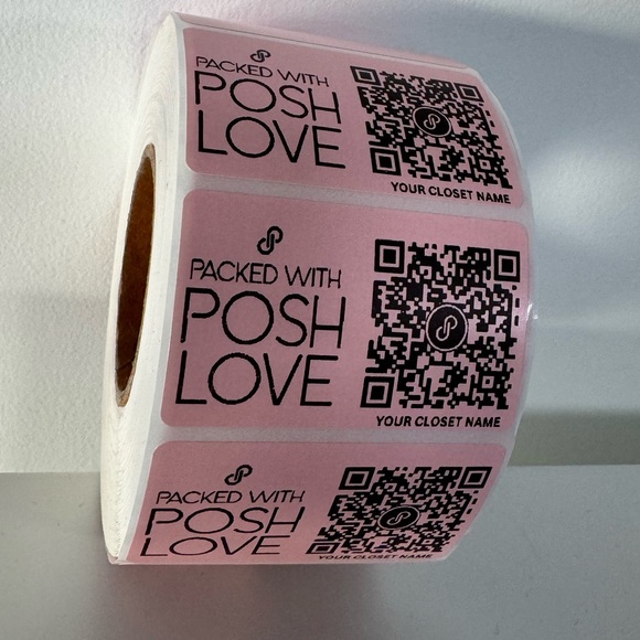100 Custome 2" Stickers w/ Your Poshmark QR Code packed with posh love sticker - Picture 2 of 10